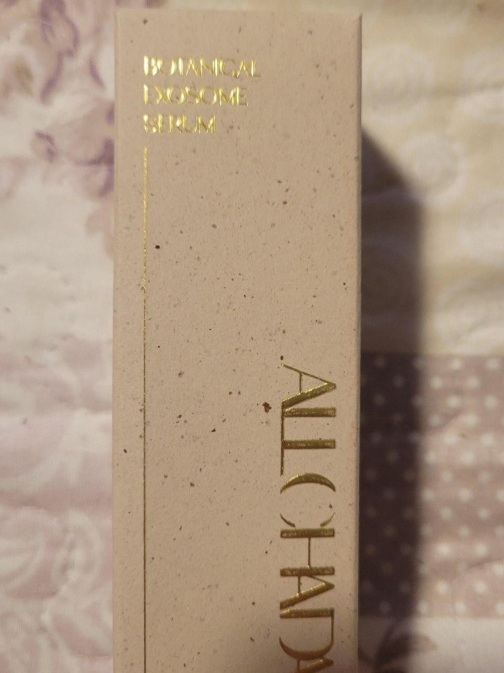 Allchada Botanical Exosome Serum Box - Beige with Gold Lettering
